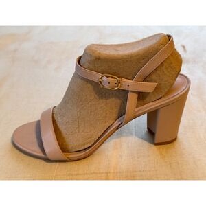 Stuart Weitzman Women's Dancer 75 Block Heel Sandals 10.5 Dolce Nude